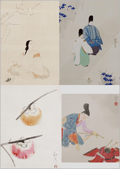 四季逍遥展（12/7～）に合わせて、安田靫彦の春夏秋冬４種１セットポストカードを販売開始いたします。